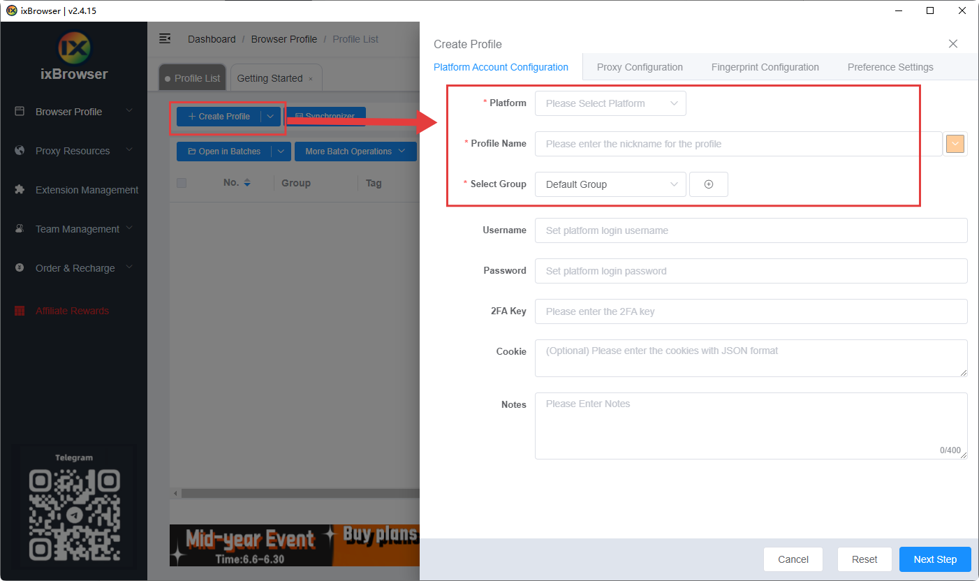 ixBrowser配置IPFLY代理教程